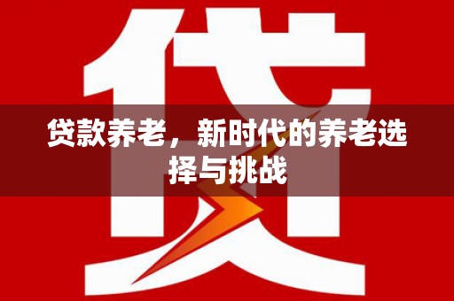 新安贷款养老，新时代的养老选择与挑战