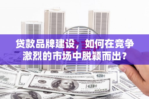 新安贷款品牌建设，如何在竞争激烈的市场中脱颖而出？