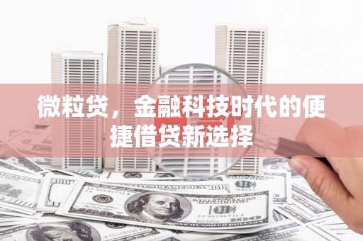 新安微粒贷，金融科技时代的便捷借贷新选择