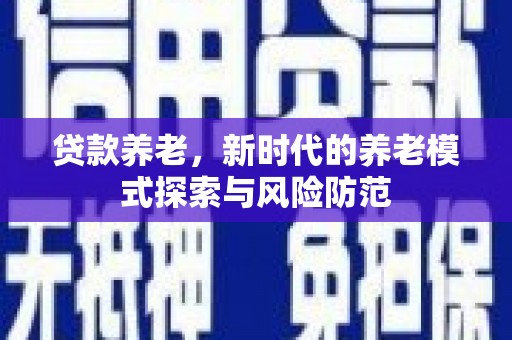 新安贷款养老，新时代的养老模式探索与风险防范